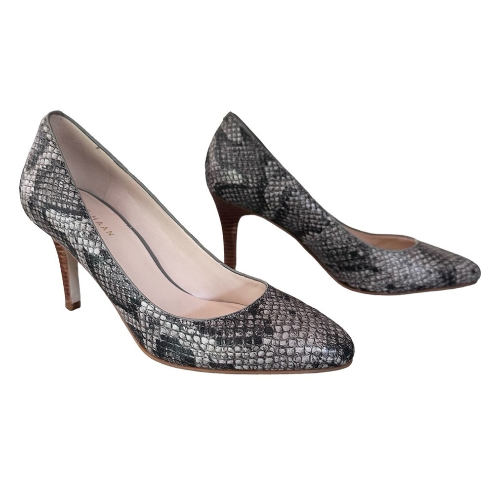 Cole Haan | Lena Gray Snakeskin Print Grand OS Leather Pumps Size 5